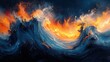 © Ali - Abstract fiery waves, cosmic paint strokes.