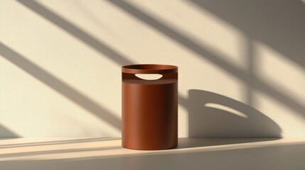 Wall Mural - Stylish Modern Trash Can with Minimalist Design and Natural Lighting