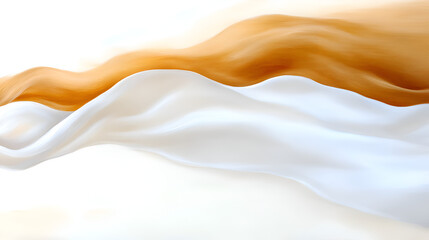 Wall Mural - Abstract flowing textures in shades of cream and caramel create a soothing visual effect.