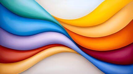Poster - a vibrant abstract design featuring flowing waves of various colors, creating a dynamic and energeti