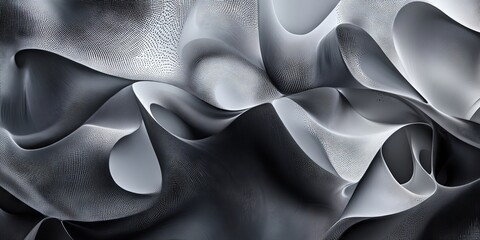 A captivating abstract image featuring fluid black and white wave patterns with dynamic textures and flowing shapes, perfect for modern art enthusiasts.