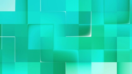 Fototapete - Light teal square box pattern mosaic tile background, simple and elegant loop mosaic background