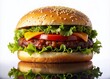 © prapatsorn - Juicy Cheeseburger Silhouette, Realistic Food Photography, Isolated Burger Image, High-Resolution Hamburger Photo