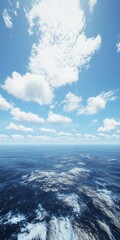 Wall Mural - a blue ocean with a few clouds in the sky