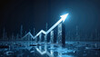 © DDA - Growth chart with rising bars symbolizing financial success on reflective background