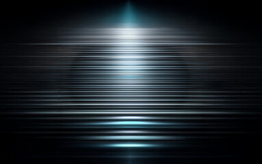Fototapete - Abstract background with blurred horizontal lines radiating from a central light source.
