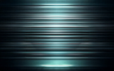 Fototapete - A dark background with horizontal light streaks of blue and white.