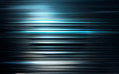 Poster - Abstract background with horizontal streaks of blue and white light, creating a sense of motion and speed.