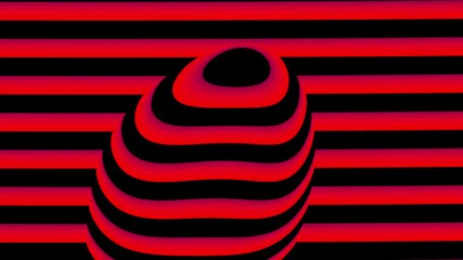 Leinwandbilder - 3d render with abstract red and black striped background. Loop 4k futuristic background