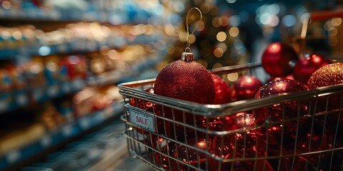 Poster - christmas shopping cart