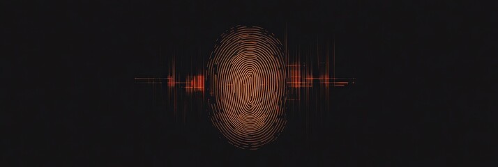 Leinwandbilder - Digital fingerprint graphic with sound waves and ample copy space for design applications. Generative AI