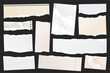 © 32 pixels - Ripped paper strips. Realistic crumpled paper scraps with torn edges. Shreds of notebook, book or old newspaper pages. Trendy collage elements. Vector illustration