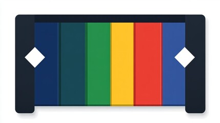 Colorful Striped Panel with Diamond Shapes Design Element