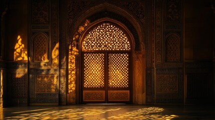 Aufkleber - Ornate archway entrance with light shining through.