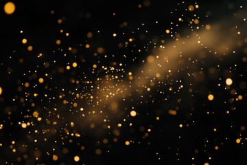 Fototapete - Gold bokeh lights on dark backdrop.