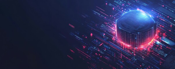 Data analytics or data science concept. Binary code on dark blue background. Cybersecurity and protection system against online crime threats. Data analytics or data science.
