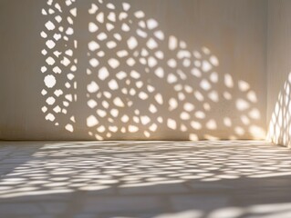 Leinwandbilder - Abstract light and shadow patterns cast on a wall and floor.