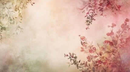 Aufkleber - Soft Abstract Background with Delicate Floral Elements in Pastel Shades
