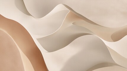 Aufkleber - Abstract Waves of Soft Earthy Tones Creating a Calming Aesthetic for Minimalist Design