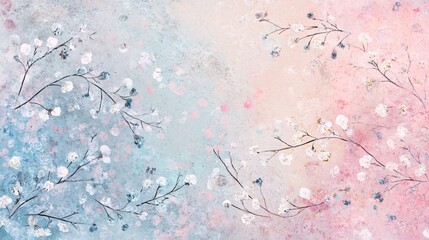 Aufkleber - Soft Pastel Floral Patterns with Abstract Background and Gentle Color Blends