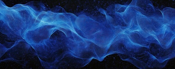 Wall Mural - abstract digital wave, glowing particles, technology background with blue tones, intricate lines and