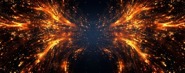Wall Mural - abstract fireworks background and space for text