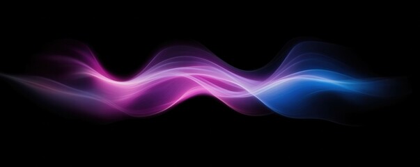 Wall Mural - abstract grainy blue purple color gradient wave black background glowing light dark backdrop