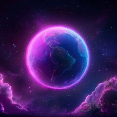 glowing earth nebula cosmic planet space wallpaper galaxy art