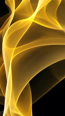 Wall Mural - translucent yellow smoke swirls and waves abstract flow vertical video