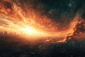 Wall Mural - Fantastic sky presages apocalypse dramatic Fantastic sky presages apocalypse