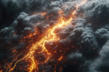 Wall Mural - Lightning  Lightning  thunder cloud b abundantly