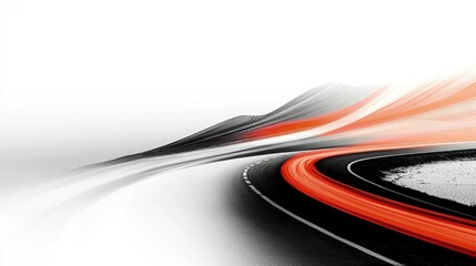 Canvas Print - Abstract road with light trails, curves, and speed.