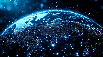 Global network connection, digital earth.