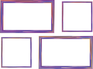 blue purple colorful pattern square frames set vector