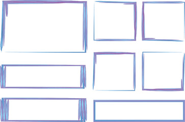 purple blue decorative watercolor frames set vector