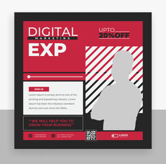 Wall Mural - creative business agency social media post banner template