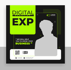 Wall Mural - creative business agency social media post banner template