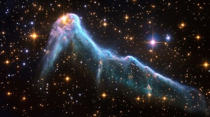 Wall Mural - Cosmic plume of gas and dust in deep space, illuminated by nearby stars.