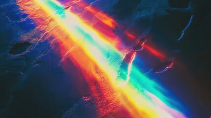 Wall Mural - abstract vibrant light streaks across dark background.