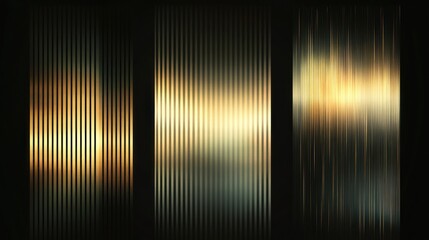 Wall Mural - Abstract golden and brown vertical stripes and blurred light streaks background.