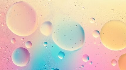 Wall Mural - Abstract pastel oil and water bubbles background.