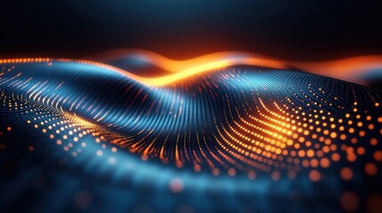 Wall Mural - abstract glowing wave of connected particles.
