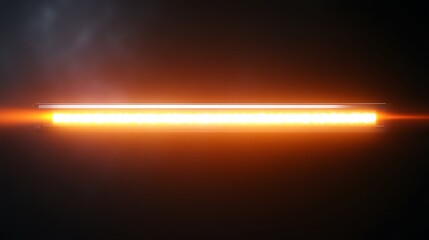 Fototapete - Orange light bar on dark background.