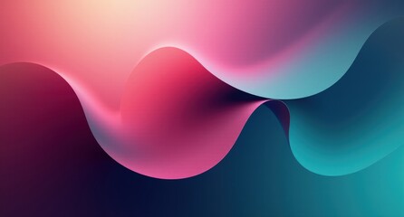 Wall Mural - Deep Plum and Platinum gradient background with Soft Pearlized Teal light, giving a soft organic abstraction effect in high-quality digital art style.