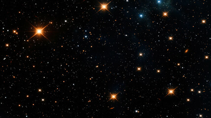 Wall Mural - cluster of sparkling star-like lights scattered across deep space background