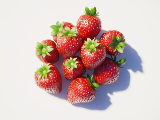 Wall Mural - strawberries on a white background