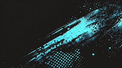Poster - Blue paint splatters on dark backdrop.