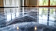 © milenialdesastudio - Shiny metallic epoxy floor reflecting windows and light.