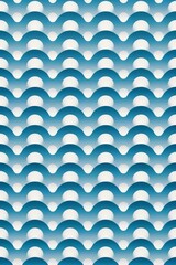 a close up of a blue and white wave pattern with a white background