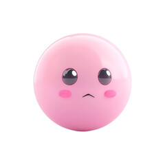 Wall Mural - isolated 3d thinking emoji on plain background pink emoticons timid face reaction icons